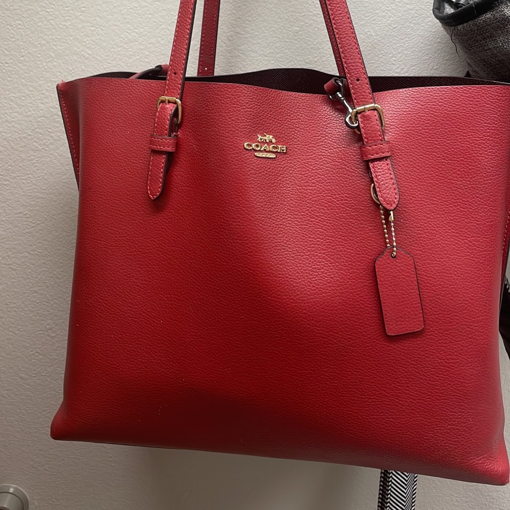 Red coach tote